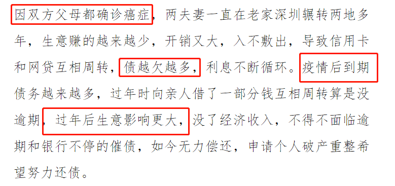 深圳个人破产信息网上，看完一百种普通人的失败