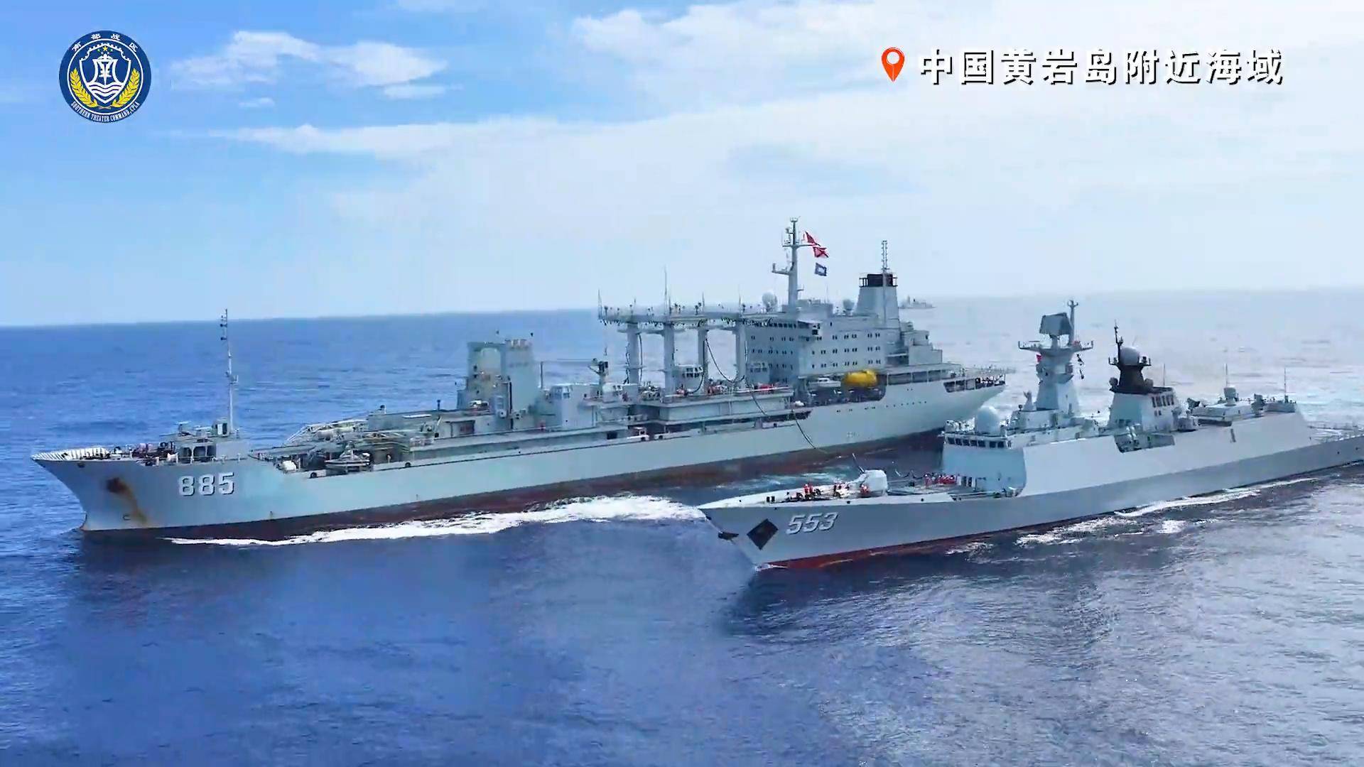 解放军动真格！3万吨战舰出击黄岩岛，054A调转舰炮，随时能开火